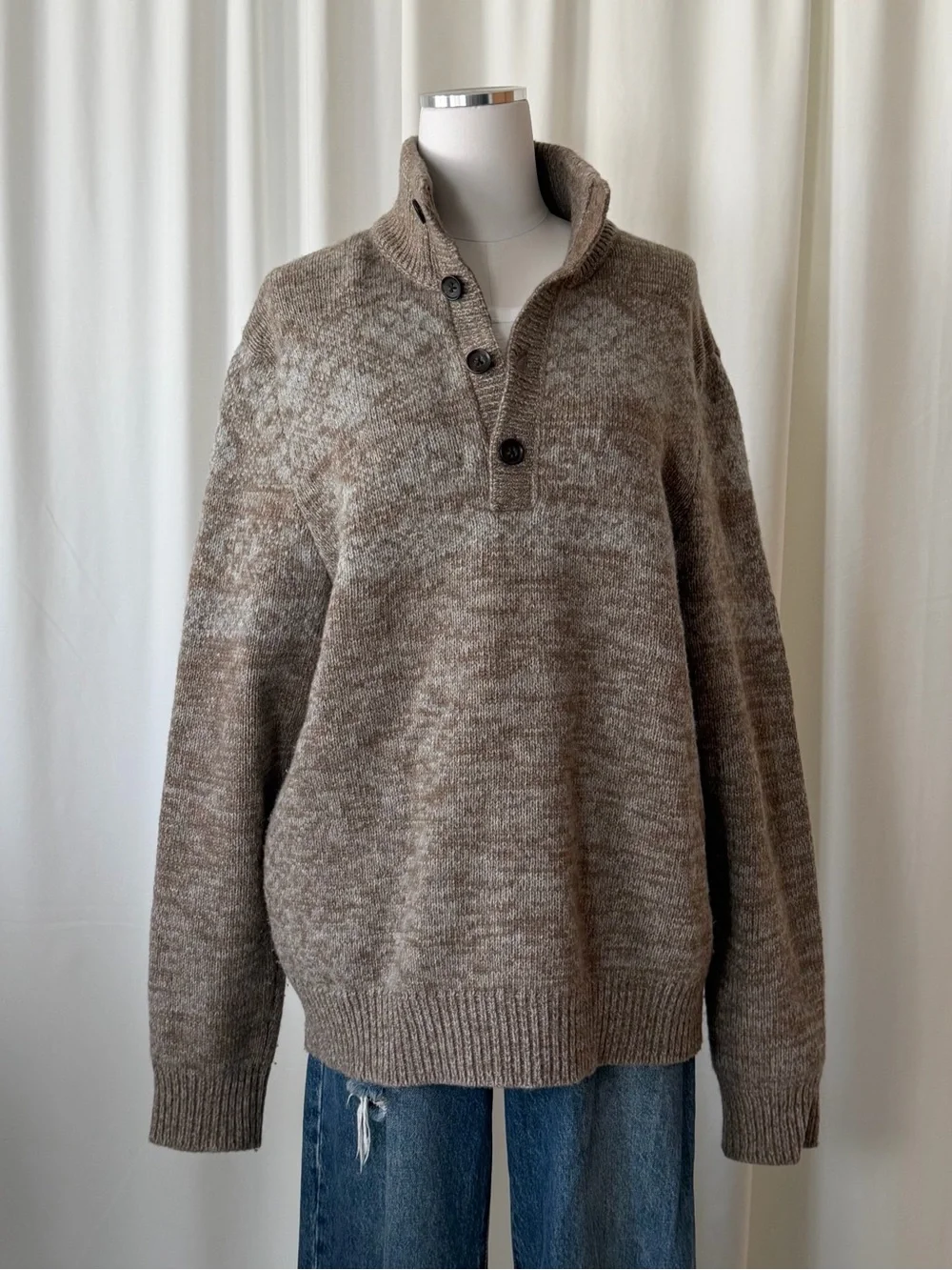 Banana Republic Extra Fine Merino Wool Sweater Large Mock Neck Sweater